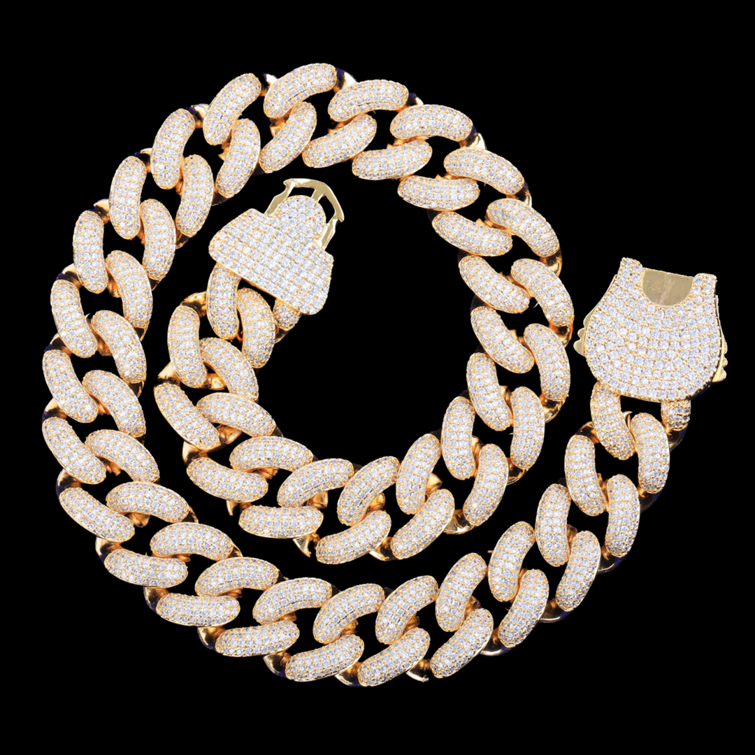 22MM Special Clasp Cuban Link Iced Out Diamond Necklace Chain