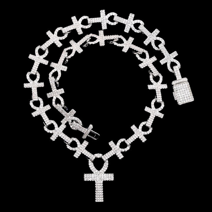 14MM Divine VVS Cross Iced Out Diamond Necklace Chain