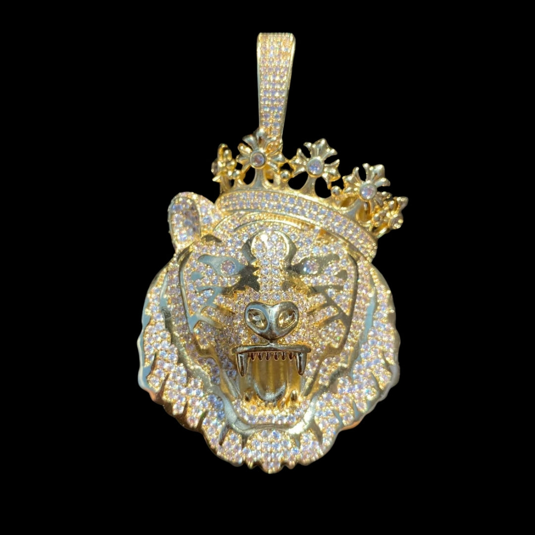 NEW | Crowned Tiger Iced Out Diamond Pendant Necklace