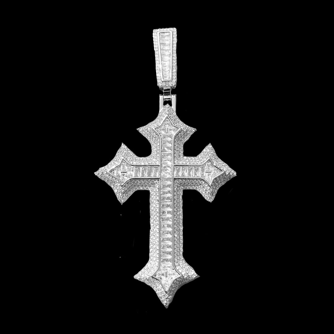 NEW | Eternal Ice Cross Iced Out Diamond Pendant Necklace