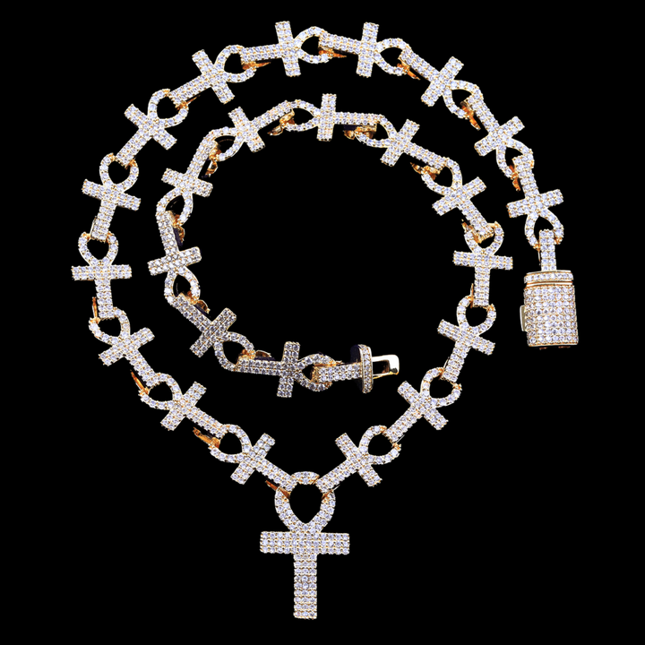 14MM Divine VVS Cross Iced Out Diamond Necklace Chain