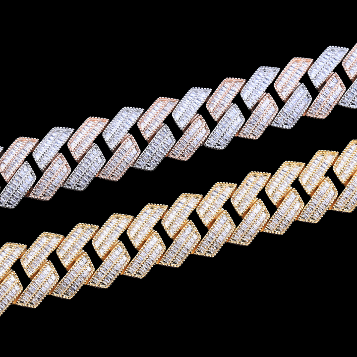 22MM Sharp VVS Style Iced Out Diamond Necklace Chain