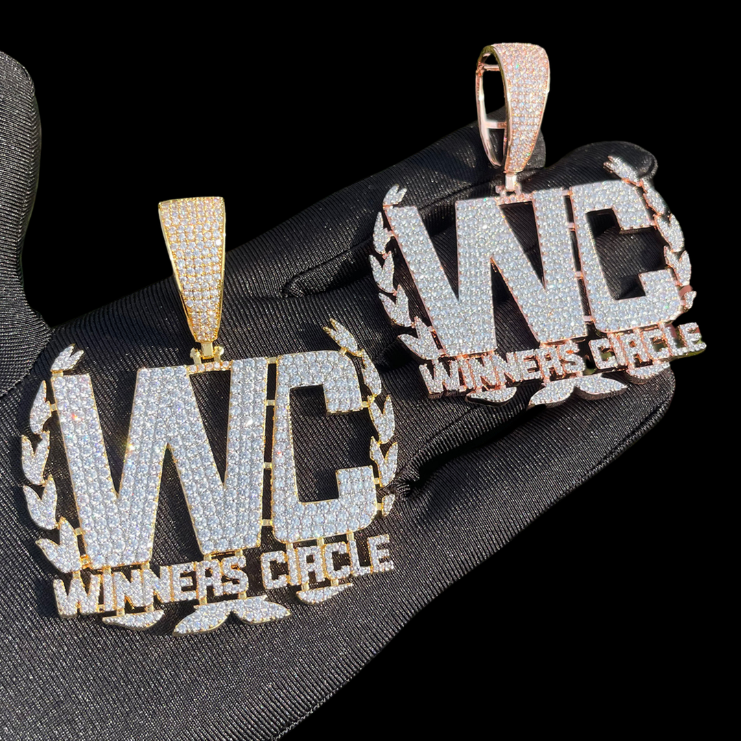 Winners Circle Iced Out Letter Diamond Pendant Necklace