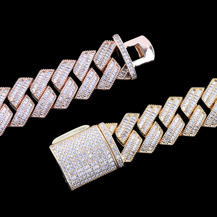 22MM Sharp VVS Style Iced Out Diamond Necklace Chain