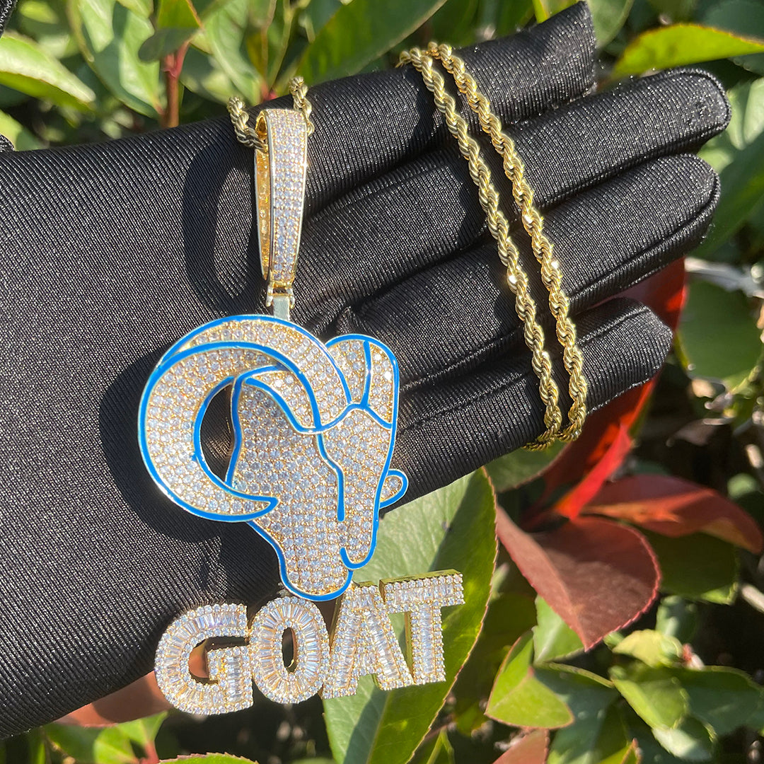 NEW | Goat Iced Out Diamond Pendant Necklace