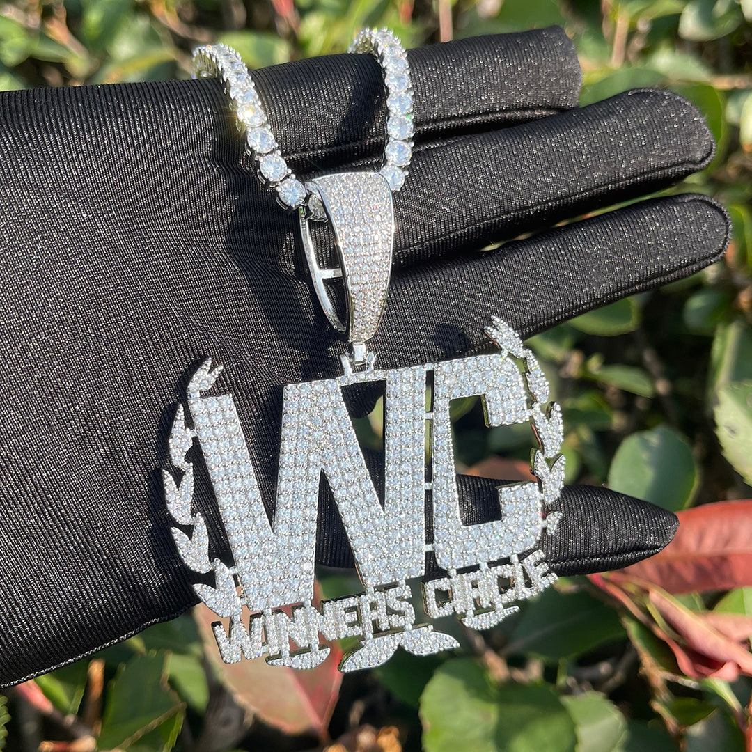 NEW | Winners Circle Iced Out Letter Diamond Pendant Necklace