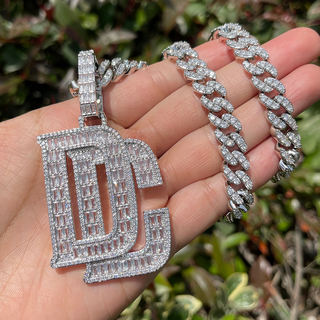 DC Dream Chaser Iced Out Diamond Pendant Necklace