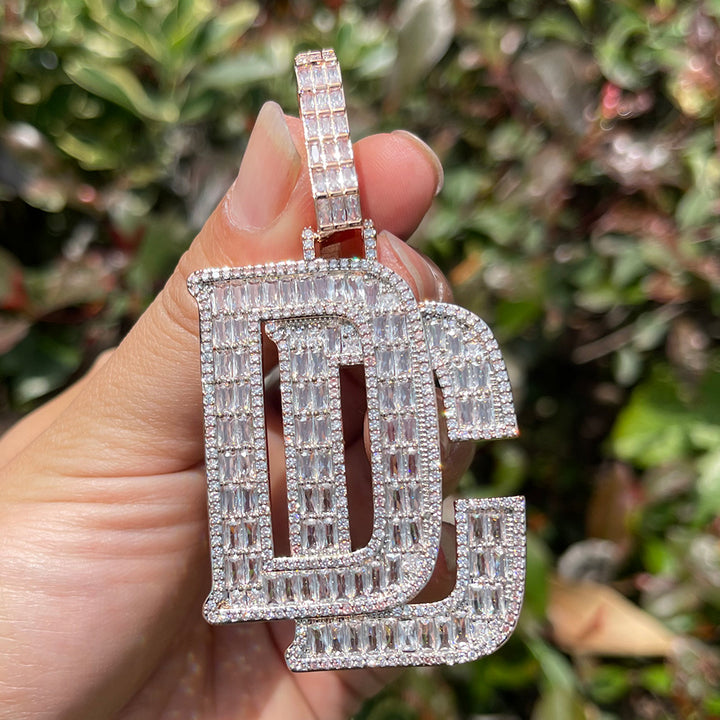 DC Dream Chaser Iced Out Diamond Pendant Necklace