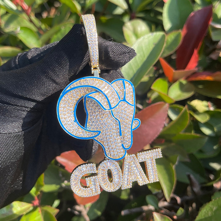 NEW | Goat Iced Out Diamond Pendant Necklace