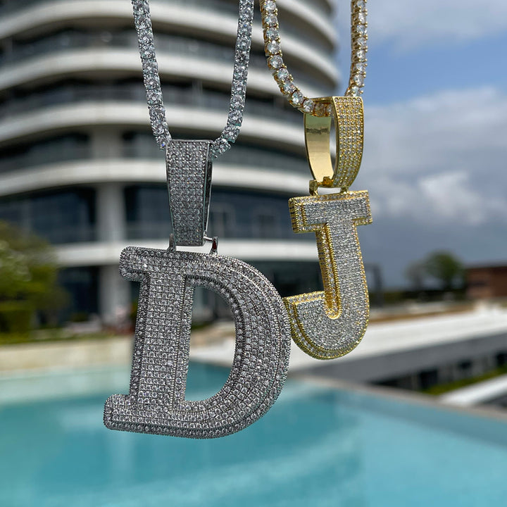 NEW | Diamond Clarity Initial Iced Out Custom Name Necklace Pendant