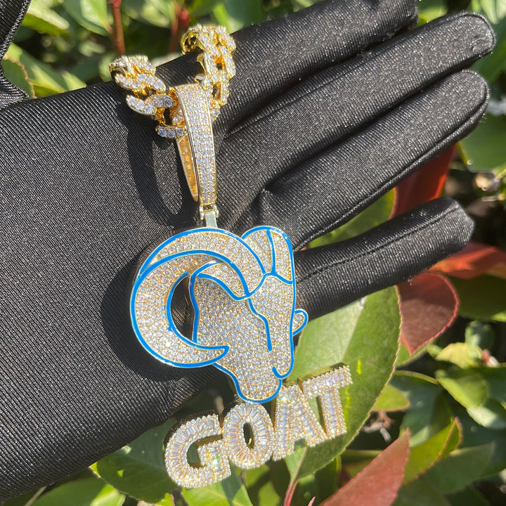 NEW | Goat Iced Out Diamond Pendant Necklace