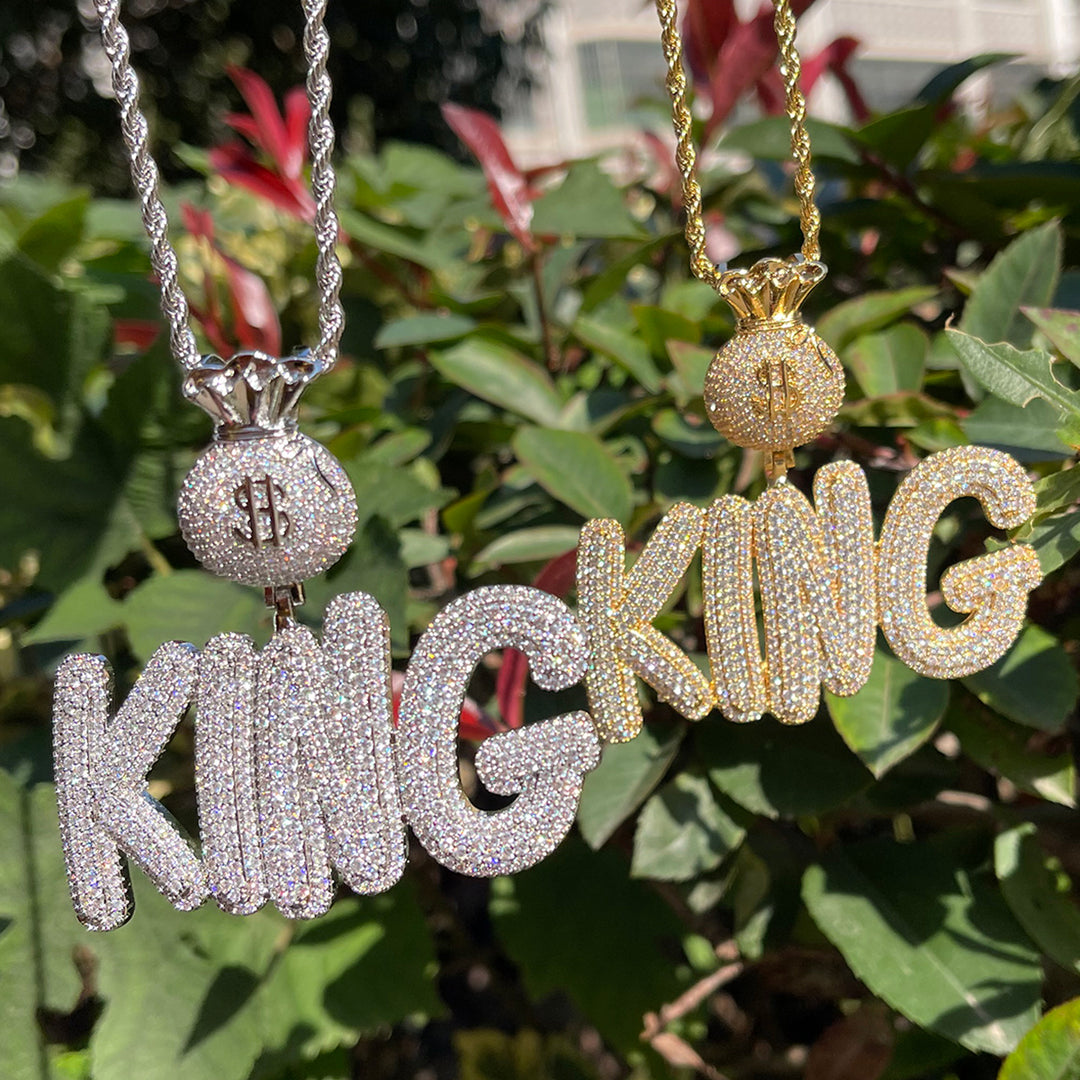 Bag Chaser Drip Iced Out Personalized Custom Name Necklace Pendant