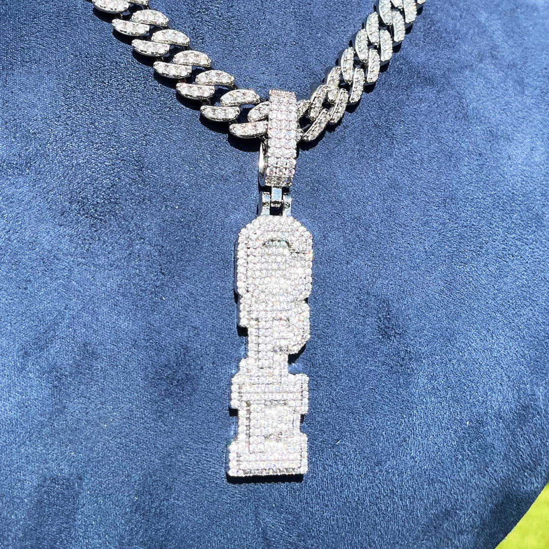 NEW | Stacked Letters Iced Out Personalized Custom Name Necklace Pendant