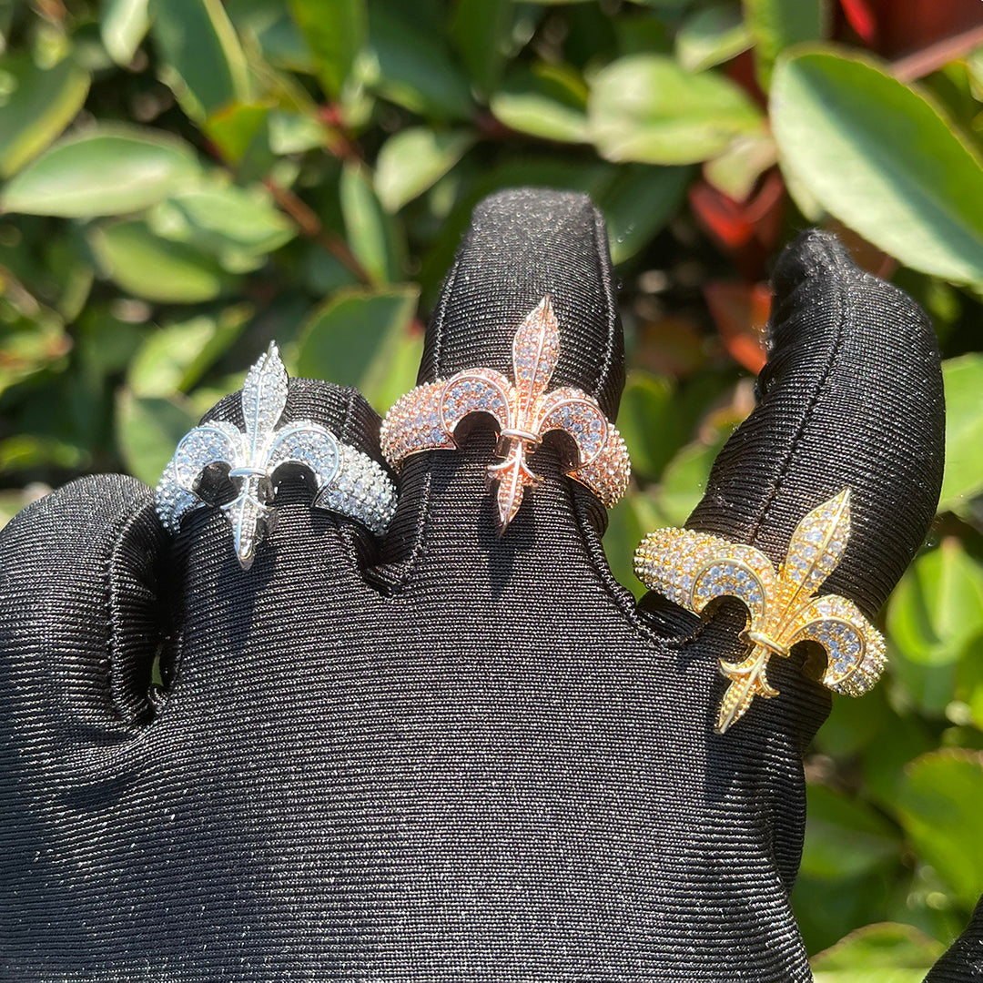 The Fleur De Lys Iced Out Diamond Ring