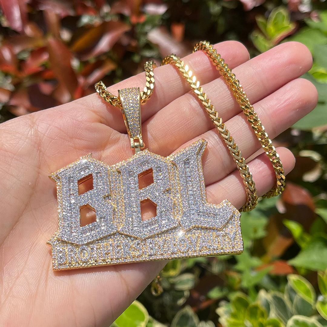 NEW | BBL Brothers By Loyalty Iced Out Diamond Pendant Necklace