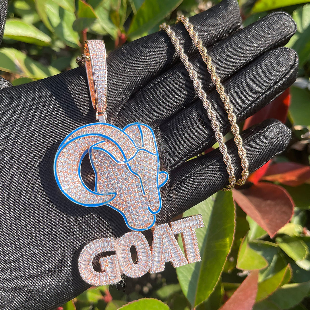 NEW | Goat Iced Out Diamond Pendant Necklace