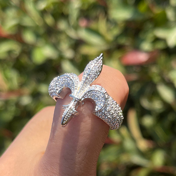 The Fleur De Lys Iced Out Diamond Ring