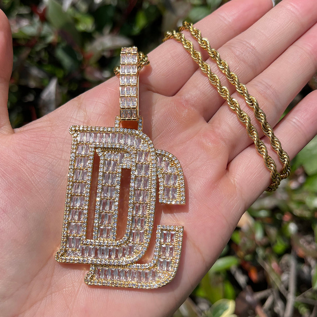 DC Dream Chaser Iced Out Diamond Pendant Necklace