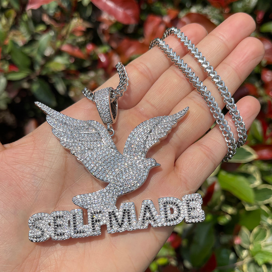 NEW | Self Made Dove Freedom Iced Out Diamond Pendant Necklace