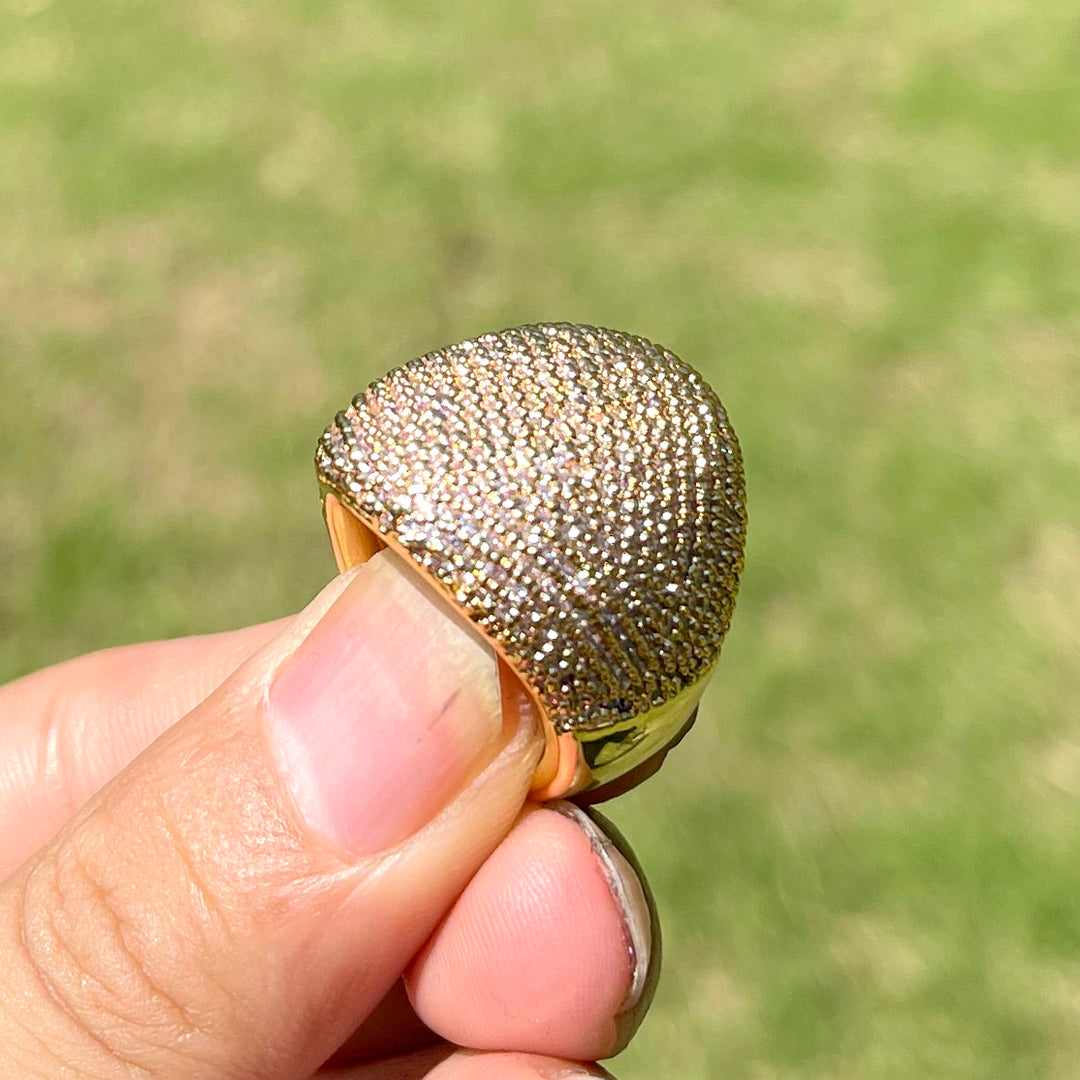 Bold Round Iced Out Diamond Ring