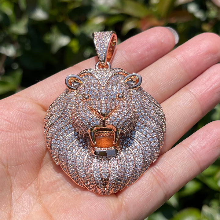 NEW | Lion Head Iced Out Diamond Pendant Necklace