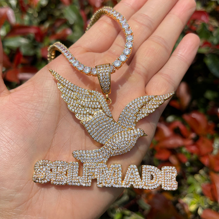 NEW | Self Made Dove Freedom Iced Out Diamond Pendant Necklace