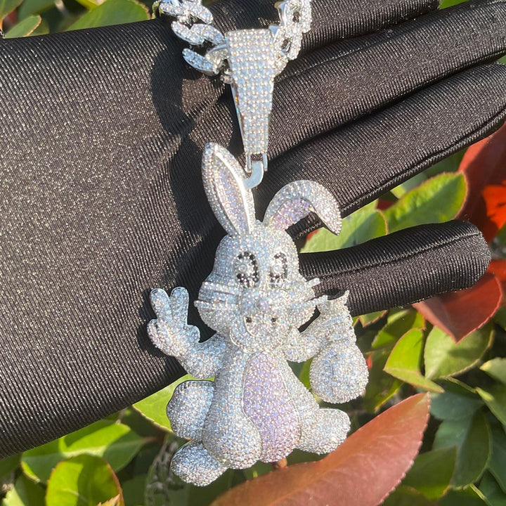 Rabbit Iced Out Diamond Pendant Necklace