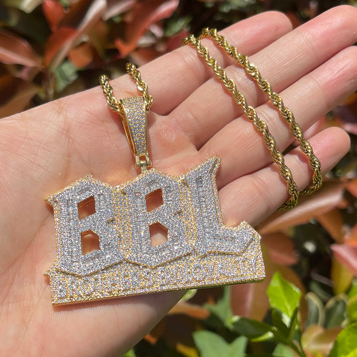 NEW | BBL Brothers By Loyalty Iced Out Diamond Pendant Necklace