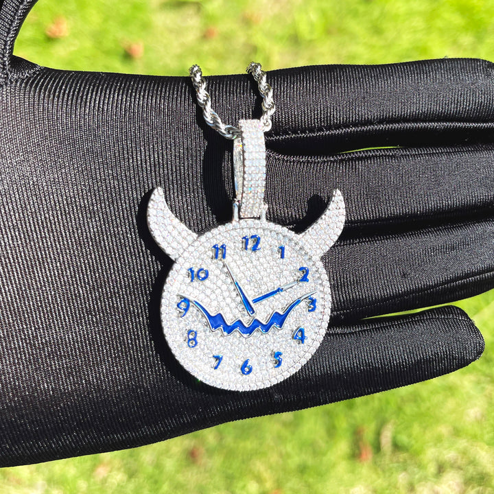 NEW | Demon Time Iced Out Diamond Pendant Necklace