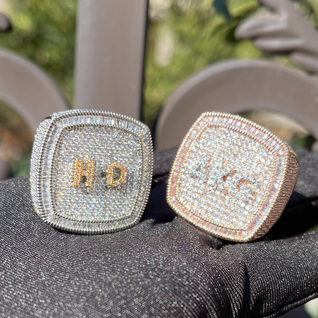 NEW |  Iced Out Custom Letters Diamond Ring