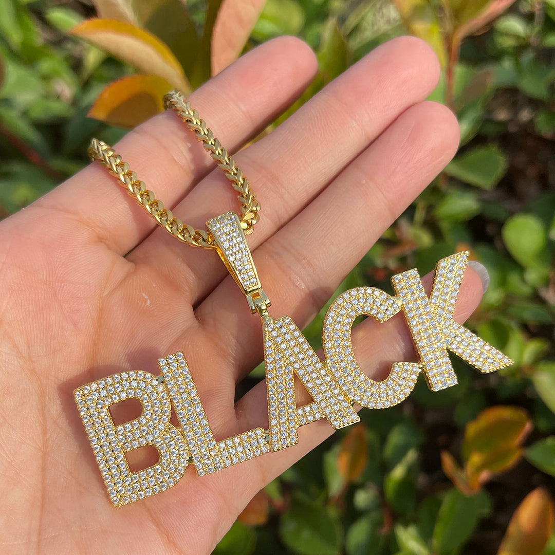 NEW | Pure Minimal Iced Out Personalized Custom Name Necklace Pendant