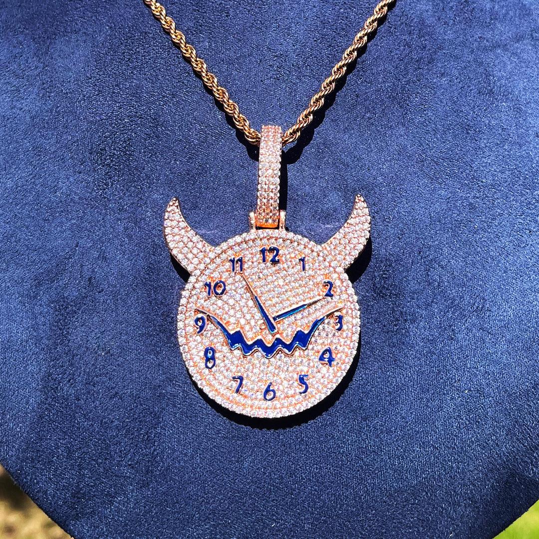 NEW | Demon Time Iced Out Diamond Pendant Necklace