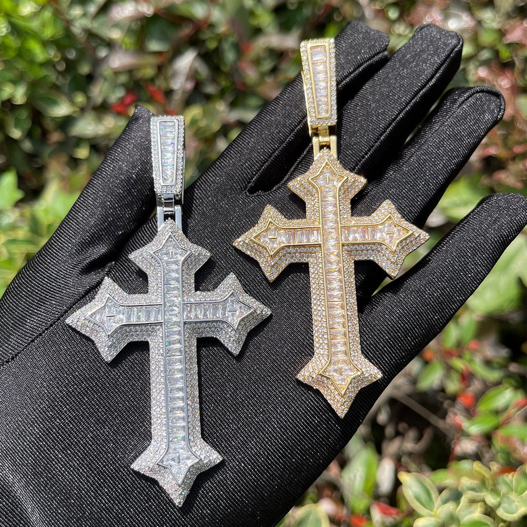 NEW | Eternal Ice Cross Iced Out Diamond Pendant Necklace