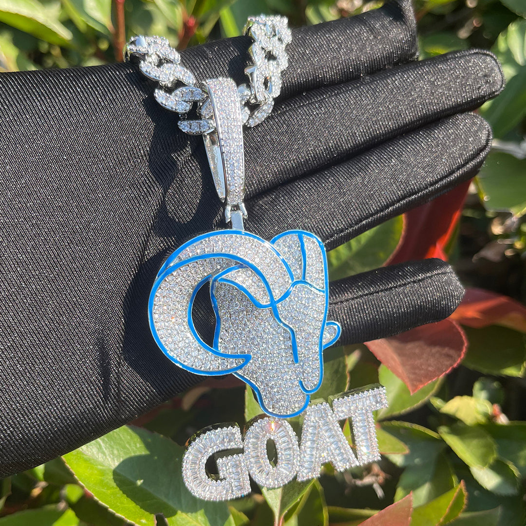 NEW | Goat Iced Out Diamond Pendant Necklace