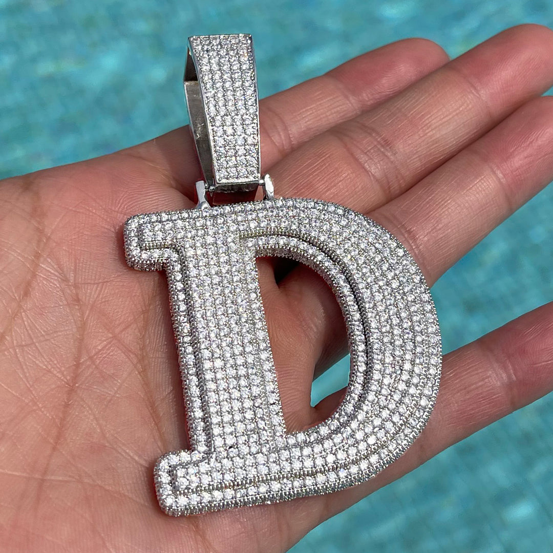 NEW | Diamond Clarity Initial Iced Out Custom Name Necklace Pendant