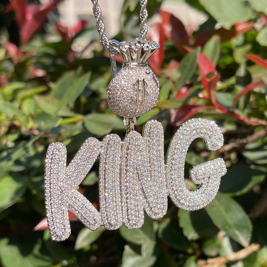 Bag Chaser Drip Iced Out Personalized Custom Name Necklace Pendant