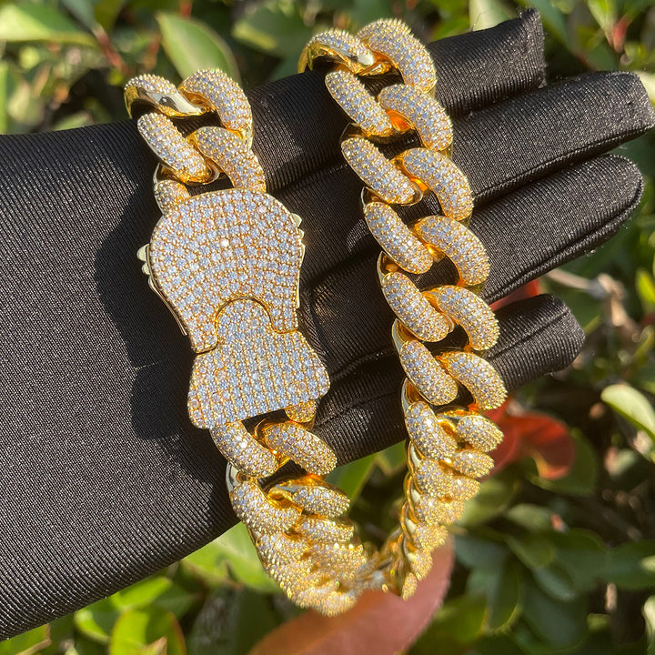 22MM Special Clasp Cuban Link Iced Out Diamond Necklace Chain