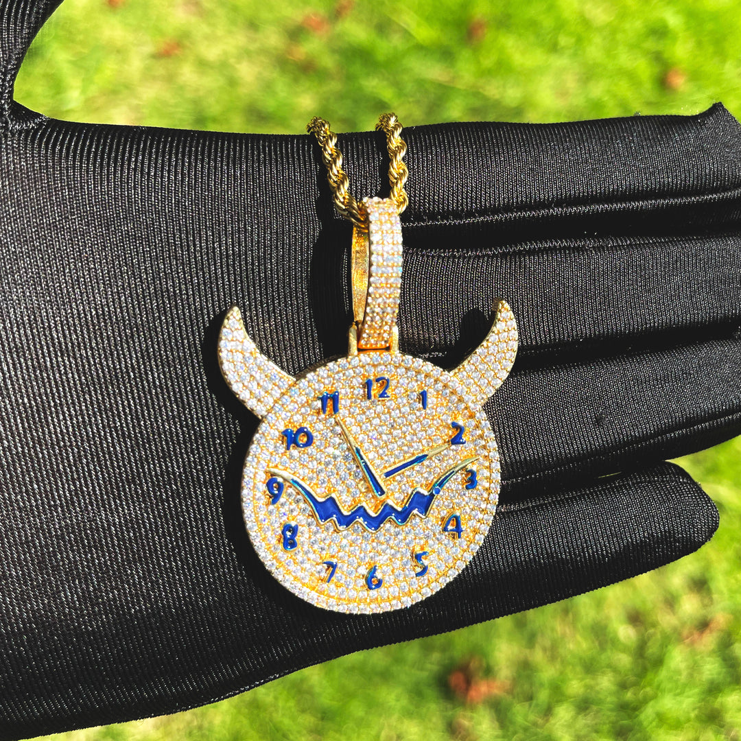 NEW | Demon Time Iced Out Diamond Pendant Necklace