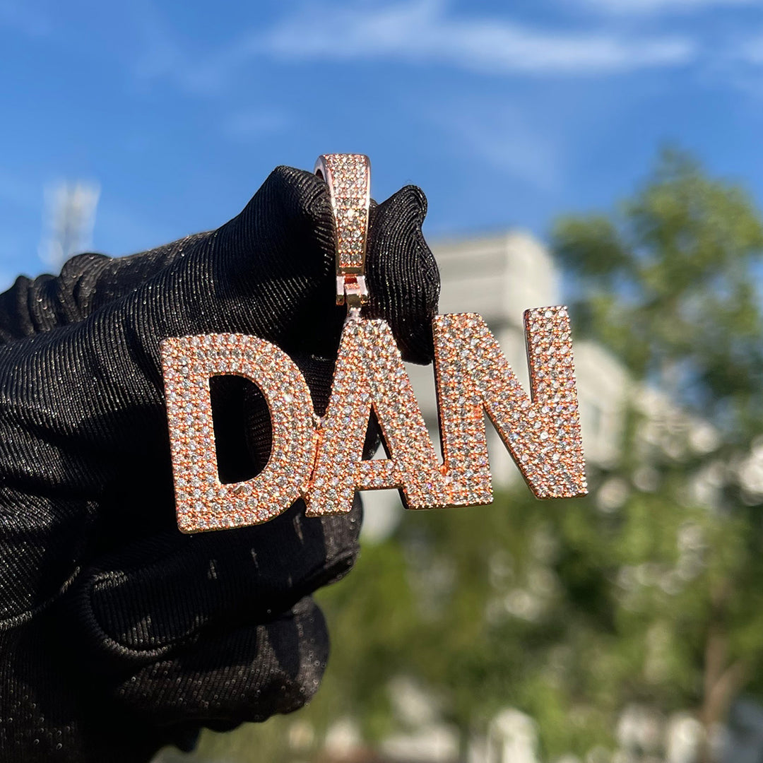 NEW | Pure Minimal Iced Out Personalized Custom Name Necklace Pendant