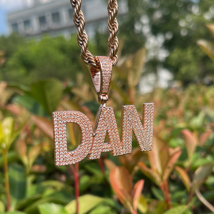 NEW | Pure Minimal Iced Out Personalized Custom Name Necklace Pendant