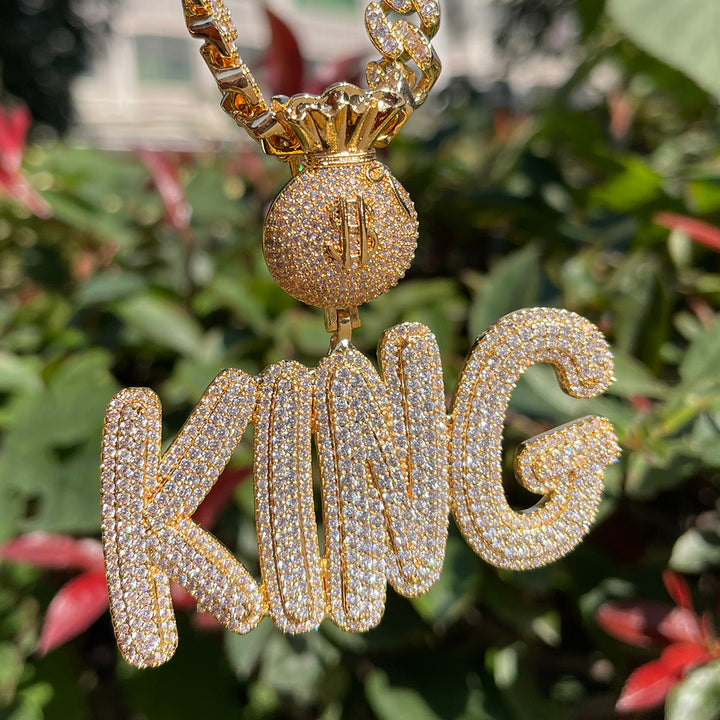 NEW | Bag Chaser Drip Iced Out Personalized Custom Name Necklace Pendant