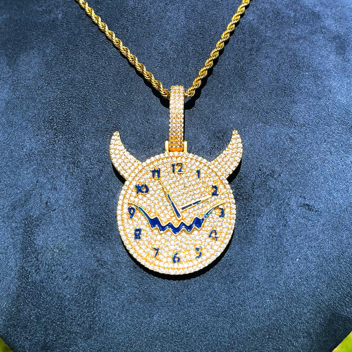 NEW | Demon Time Iced Out Diamond Pendant Necklace