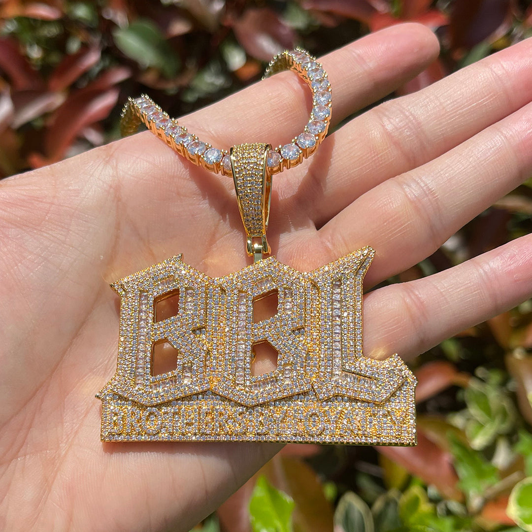 NEW | BBL Brothers By Loyalty Iced Out Diamond Pendant Necklace