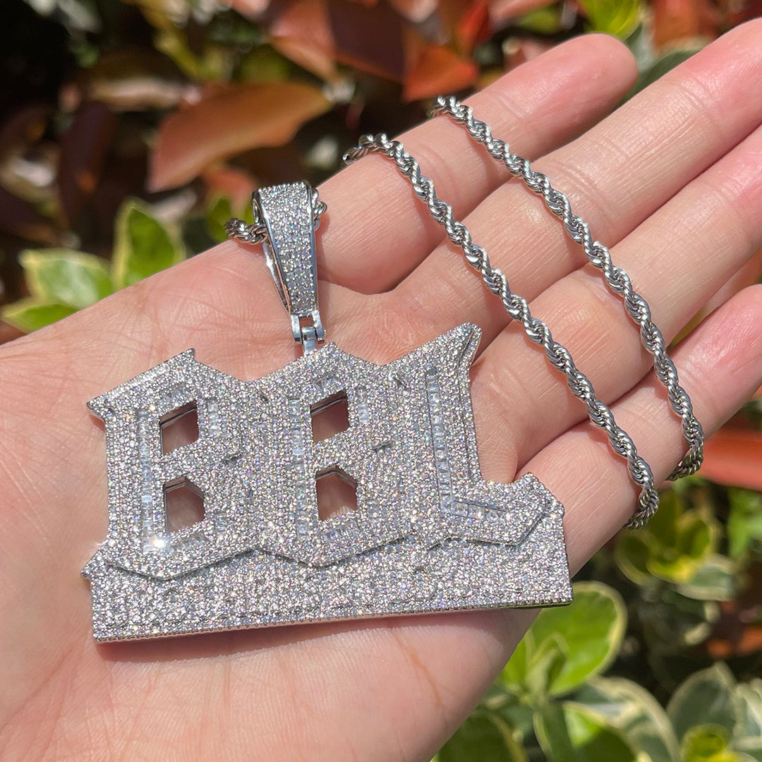 BBL Brothers By Loyalty Iced Out Diamond Pendant Necklace