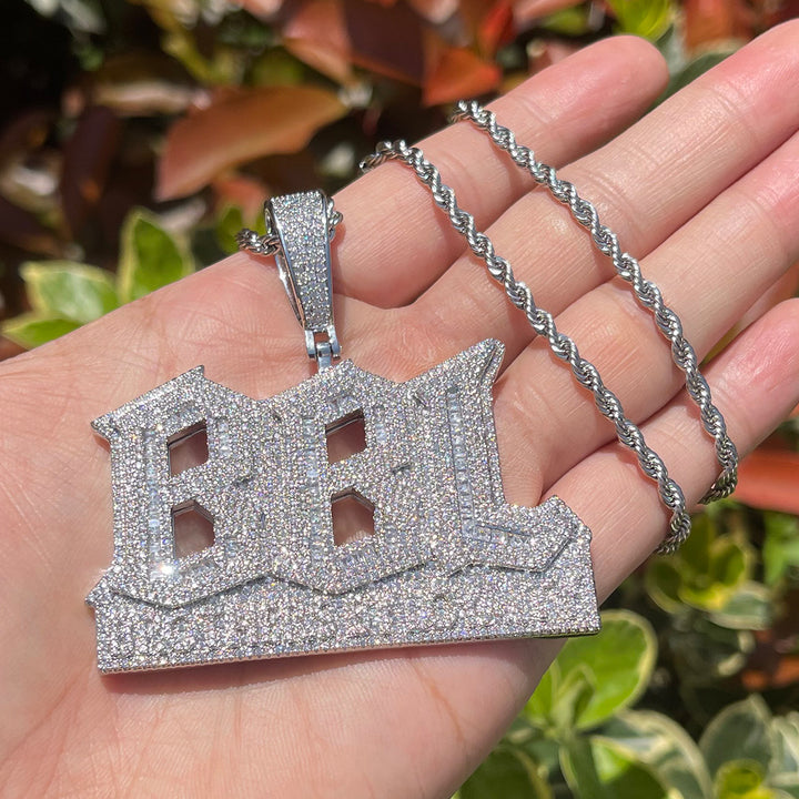 BBL Brothers By Loyalty Iced Out Diamond Pendant Necklace