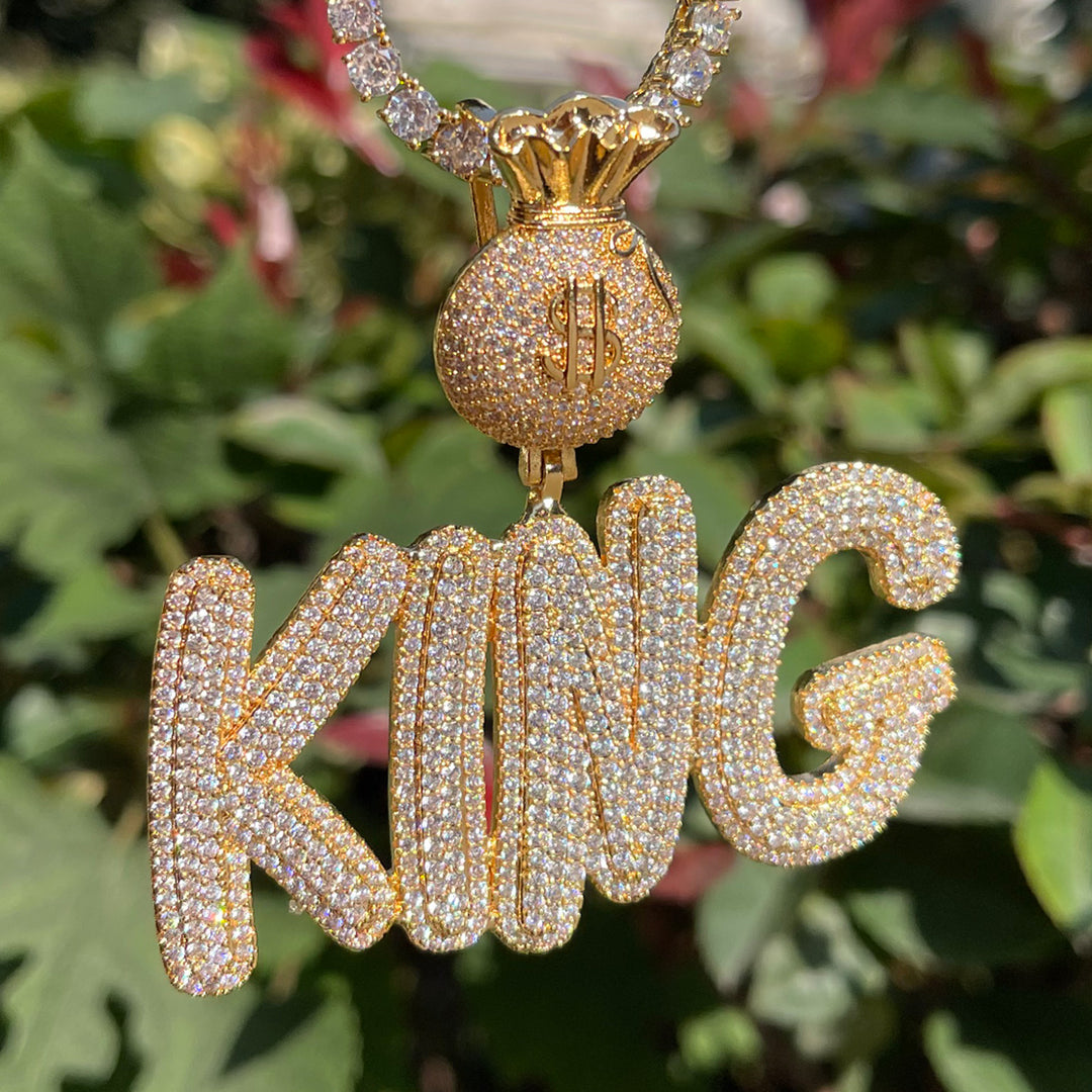 Bag Chaser Drip Iced Out Personalized Custom Name Necklace Pendant