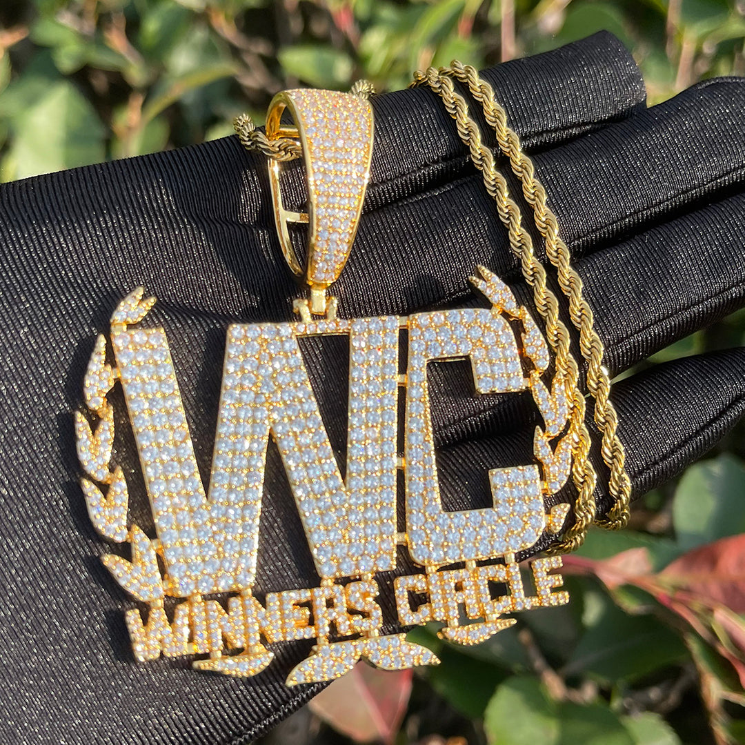 NEW | Winners Circle Iced Out Letter Diamond Pendant Necklace