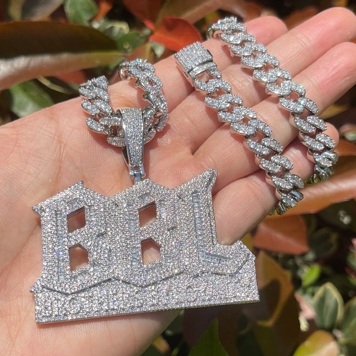 BBL Brothers By Loyalty Iced Out Diamond Pendant Necklace