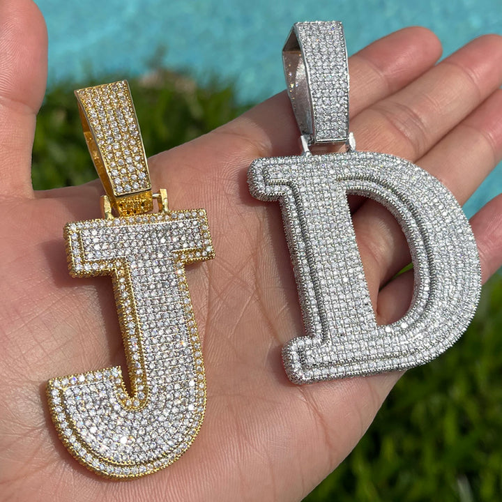 NEW | Diamond Clarity Initial Iced Out Custom Name Necklace Pendant