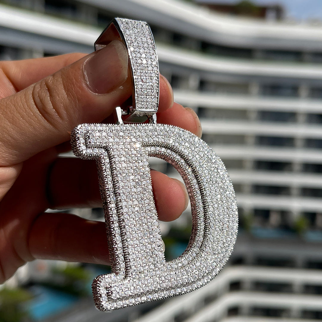 NEW | Diamond Clarity Initial Iced Out Custom Name Necklace Pendant